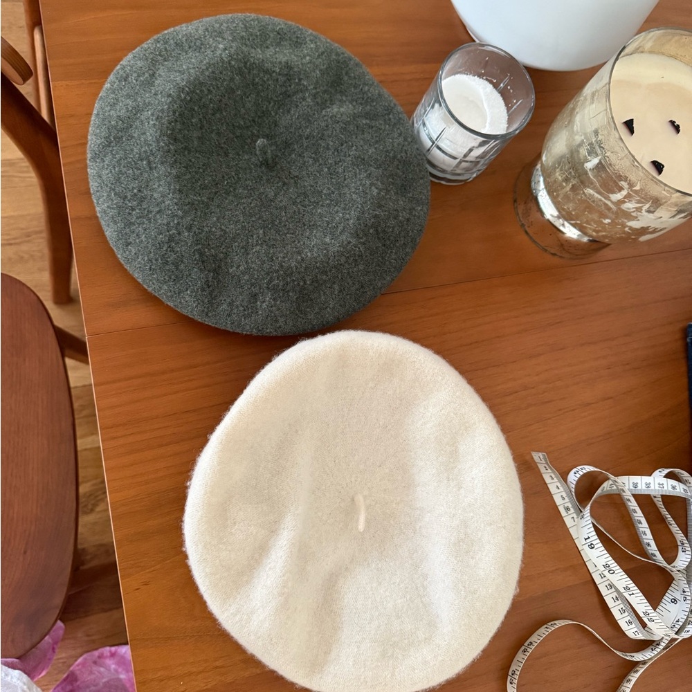 Green and Cream Beret Set